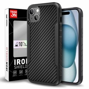 Tough On iPhone 16e / iPhone 15 Case Iron Shield with MagSafe Carbon Fiber