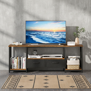 Ufurniture TV Cabinet 160cm Entertainment Unit Stand w/ Shelf & Drawers Media Console Walnut