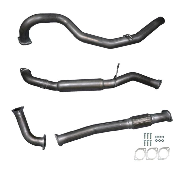 Ignite Exhausts Dump Back For Nissan Gu Patrol 2.8l Td Wagon 3" Inch / Hot Dog Raw Aluminised Steel