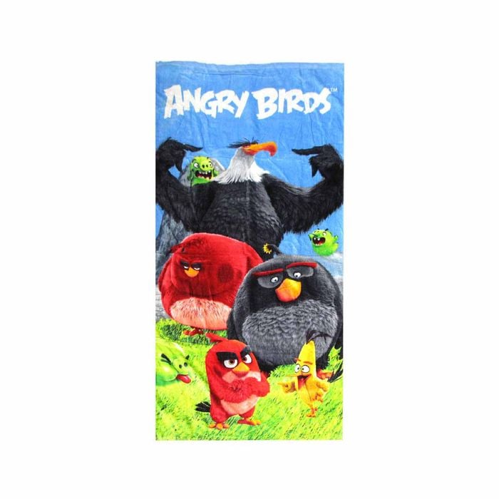 Kids Fun Theme Cotton Beach Towel 70 X 140 Cm Angry Birds Shine