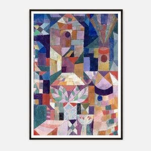 Galrie Paul Klee Castle and Sun Geometric Art Print for Modern Decor, Black Frame, 70 x 100cm (28 x 40inch)