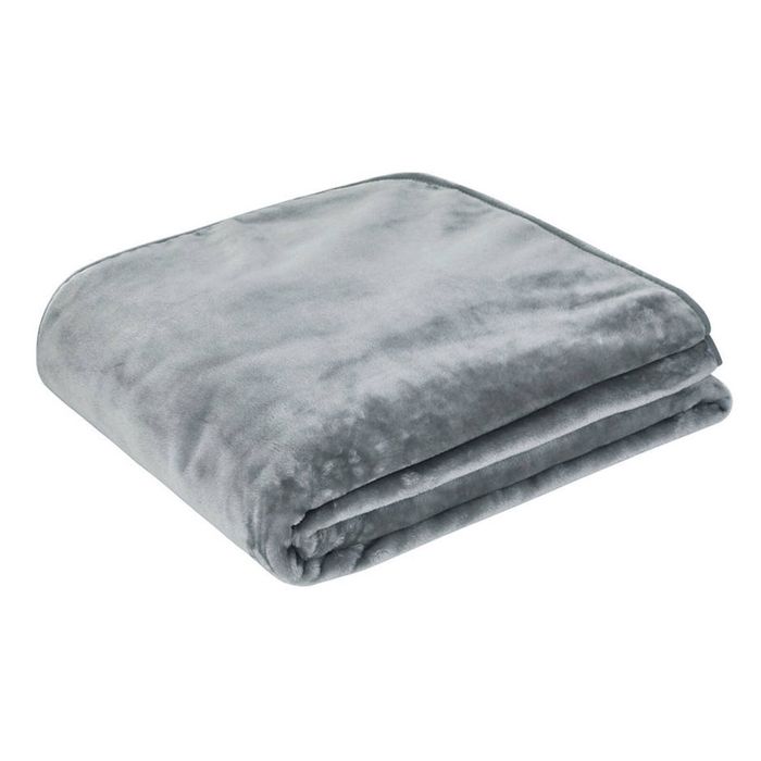 J.Elliot 450gsm Solid Faux Mink Blanket Graphite