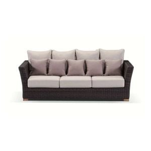 Coco 3+1+1 Seater Lounge Coffee Table Chestnut Brown & Latte Cushions