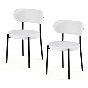 2x Artiss Dining Chairs Boucle Sherpa