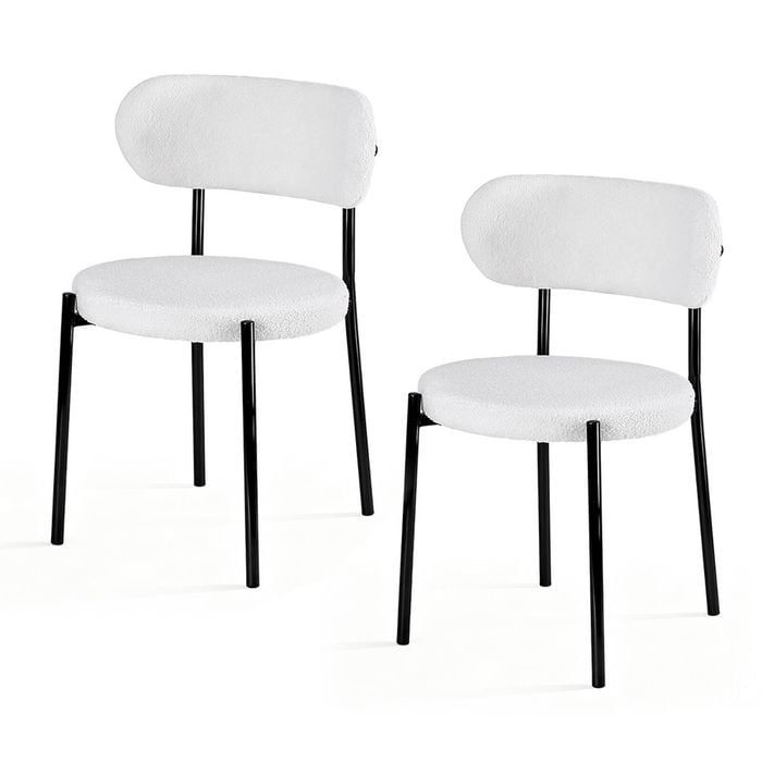2x Artiss Dining Chairs Boucle Sherpa