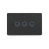 DETA Black Matte Grid Connect Smart Triple Gang Touch Light Switch