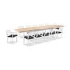 Bay Gallery Furnitire Austin Table 12 Capri Chairs White & Denim Grey Cushions