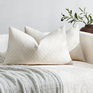 Gioia Casa 2-Pack Chenille Waffle Cushion Covers 30cm x 50cm - Oatmeal