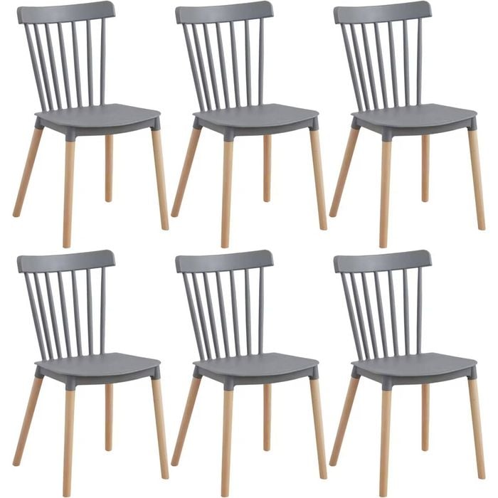 Nora Dining Chair Set of 6 - Grey