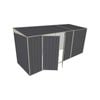 Build-a-Shed 1.5 x 4.5 x 2m Double Hinged Side Door Skillion Shed - Grey