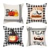 Catzon 4 Pcs Scary Throw Pillow Covers Linen Cushion Case for Decor 45X45cm