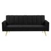 Levede 3-Seater Convertible Velvet Sofa Bed 197CM Black