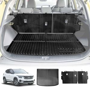 Boot Liner Back Seat Protector Combo for Kia Seltos 2022-Onwards Kick Mats Cover Cargo Trunk