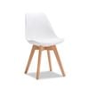 Replica Set of 2 White Natural Padded Eames Dining Side Chairs