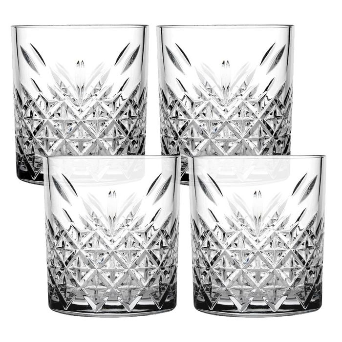 4pc Pasabahce Home/Bar Timeless DOF Soda And Lime Glasses Drinkware 345ml Set 4