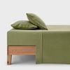 Dreamaker Bonnie Washed Cotton Sheet Set Olive King Single Bed