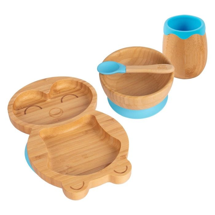 Tiny Dining 4pc Bamboo Penguin Baby Feeding Set with Suction Cup