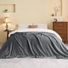 LINENOVA Sherpa Flannelette Blanket Luxury Soft Warm Blanket Queen Size - Charcoal