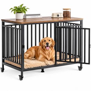 Advwin Dog Crate Furniture Heavy Duty Dog Cage Sturdy Dog Kennel