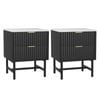 Artiss 2x Bedside Table Black 2 Drawers
