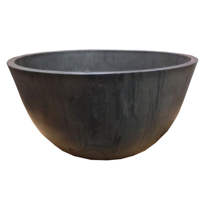 Respect 31cm Charcoal Green Earth Low Bowl Planter - Charcoal 310mm