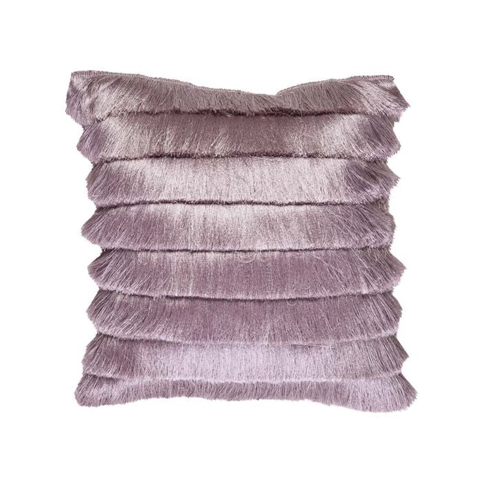Bedding House 40cm x 40 cm Silver Fringy Filled Cushion 40cm x 40cm