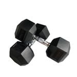 Xin 2 Pack of 22.5kg - Total 45kg Hex Rubber Coat Iron Dumbell Home Gym Strength Weight Training