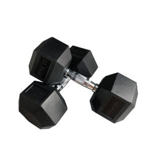 Xin 2 Pack of 22.5kg - Total 45kg Hex Rubber Coat Iron Dumbell Home Gym Strength Weight Training