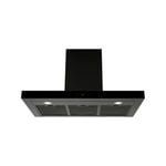 Esatto 90cm Matt Black Box Canopy Rangehood