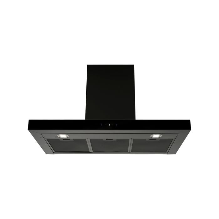Esatto 90cm Matt Black Box Canopy Rangehood
