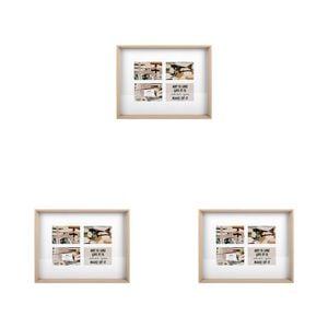 3PK Unigift Soho 4-Open Collage Picture Frame 10x15cm Natural