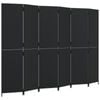 vidaXL Room Divider with 6 Panels Privacy Decorative Screen Black Poly Rattan