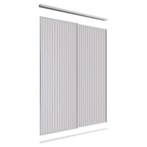 Lugna 2400 x 1201-1800mm Clear Anodised VJ Panels Wardrobe Double Sliding Doors