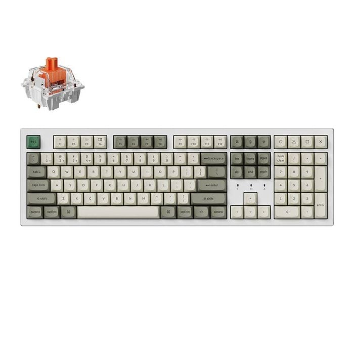 Keychron K10 Max Hot-swappable Wireless Mechanical Keyboard (white) (silent Red Switch)