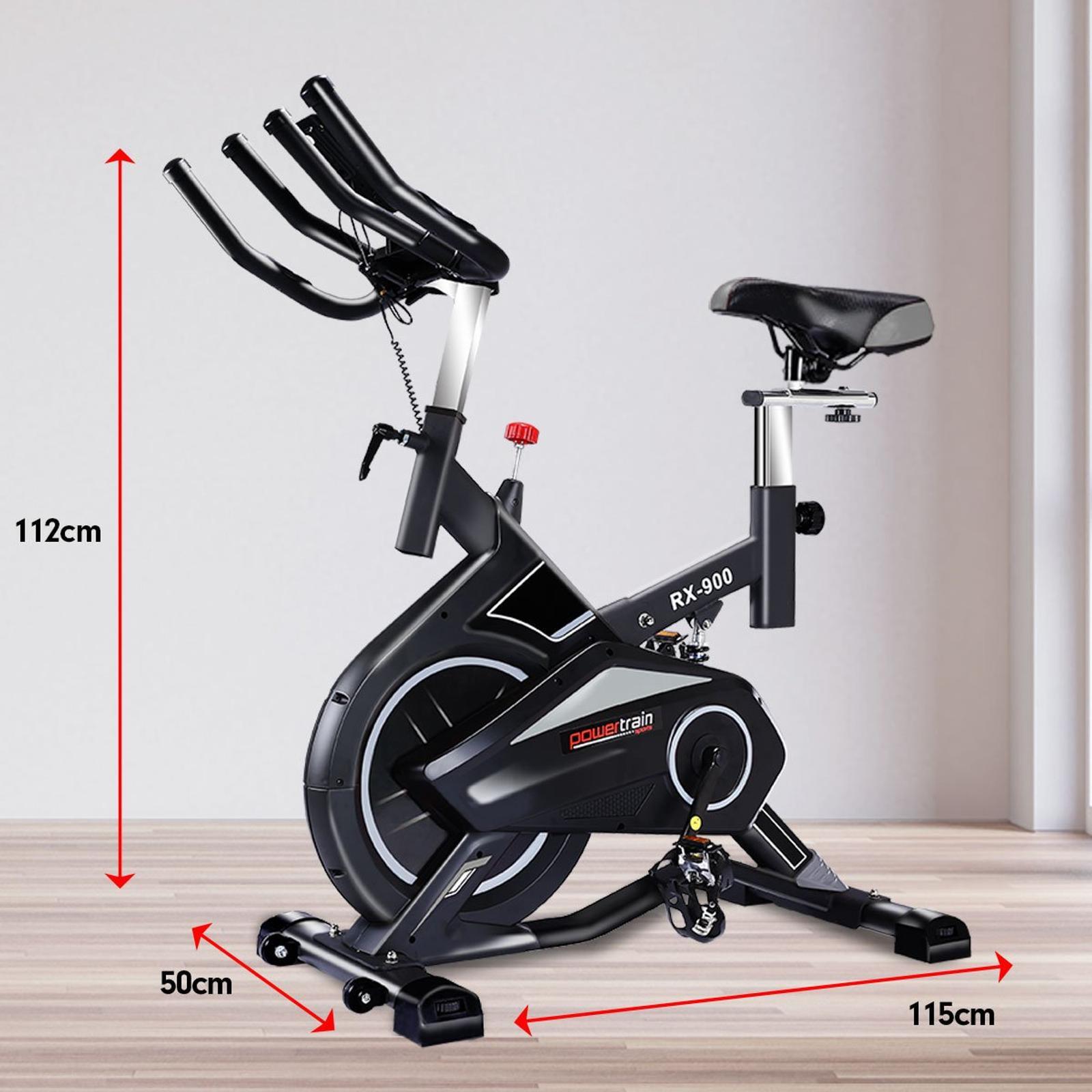 PowerTrain RX 900 Exercise Spin Bike Cardio Cycle Silver Bunnings Australia