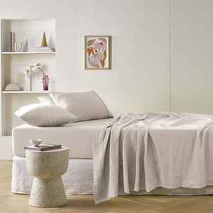 Vintage Design Homewares Natural French Linen Sheet Set