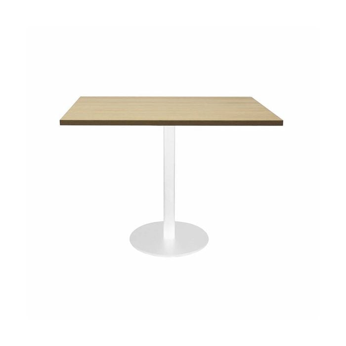 Olg Disc Meeting Table White Frame New Oak Ravine Top 600mm Square