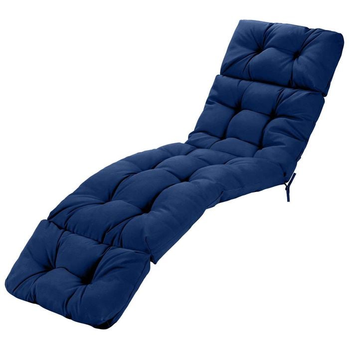 Costway 186x56cm Patio Lounge Chair Cushion High Back Floor Lazy Recliner Navy