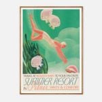 Galrie Charming Vintage Underwater Adventure Travel Poster Art Print for Summer Resorts, Wood Frame, 70 x 100cm (28 x 40inch)