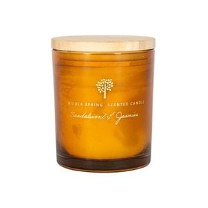 Nicola Spring Soy Wax Scented Candle 130g - Sandalwood & Jasmine - Sweet Creamy Fragrance Jarred Long Burn Relaxing Home Candle