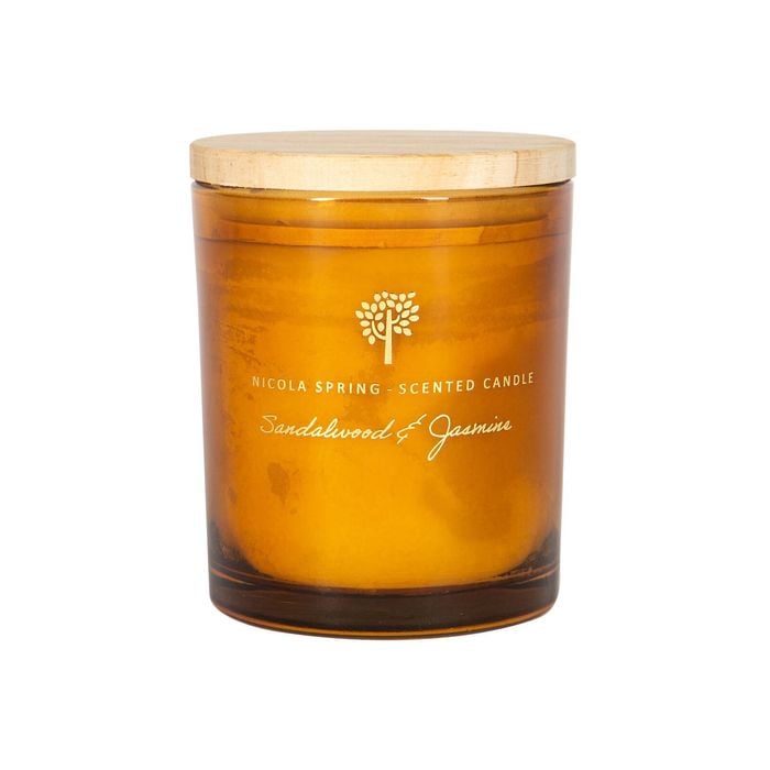 Nicola Spring Soy Wax Scented Candle 130g - Sandalwood & Jasmine - Sweet Creamy Fragrance Jarred Long Burn Relaxing Home Candle