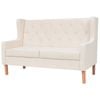 vidaXL 2-Seater Sofa Fabric Cream White Couch Lounge Living Room Furniture