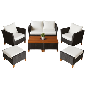 Nathan 7-Piece Outdoor Lounge Set – Cream | Modular Outdoor Sofa Set with Cushions for Patio, Garden & Alfresco