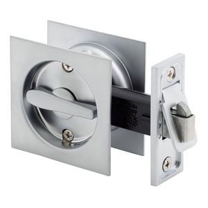 Gainsborough Satin Chrome Square Privacy Sliding Cavity Door Set