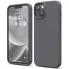 Silicone Phone Case For iPhone 14 Shockproof Microfiber Lining - Carbon Grey