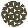 Loopsie-240cm X 240cm-jardime Green And Ivory Geometric Washable Round Rug