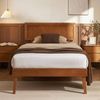 Homfurn Rustic Single Bed Base – Solid Pine Frame,  Easy Assembly, Walnut