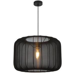 Telbix Jonsel Modern Pendant Hanging Lamp Light Fabric Metal Black