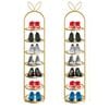 SOGA 2X 7 Tier Bunny Ears Gold-Plated Metal Shoe Organizer