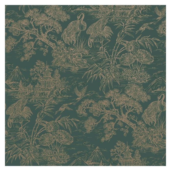 Natoru Aqua Gold Wallpaper by Holden Decor  10.05m by  53cm